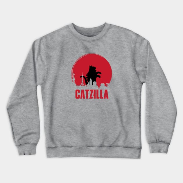 Catzilla Crewneck Sweatshirt by Cmmndo_Sev